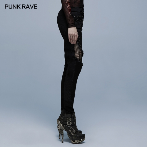 Punk heavy metal denim trousers WK-495XCF