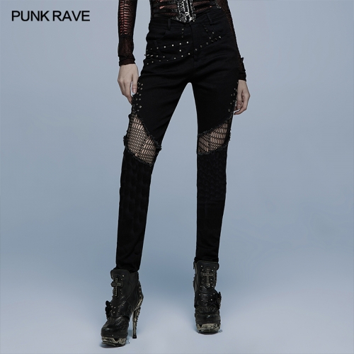 Punk heavy metal denim trousers WK-495XCF