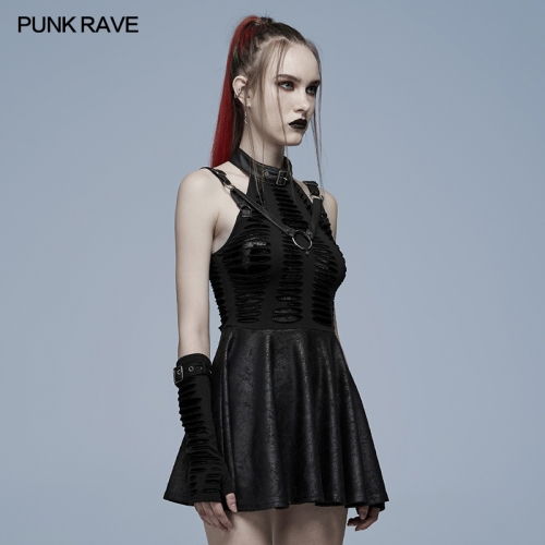 Goth sexy cut dress WQ-547LQF-BK