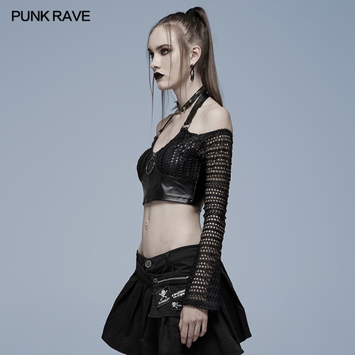 Gothic sexy crop top WT-690TCF