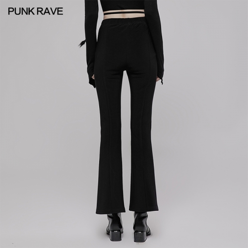 Micro Flare Pants With V-Shaped Decorative Strap OGK-037XCF