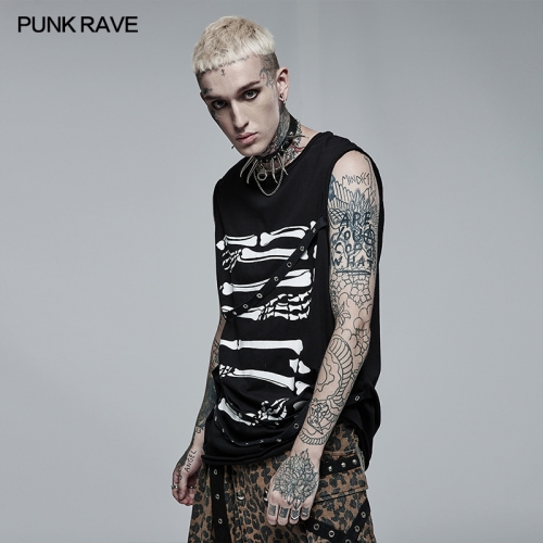 Punk Daily Wear Printing Sleeveless T-shirt WT-715BXM