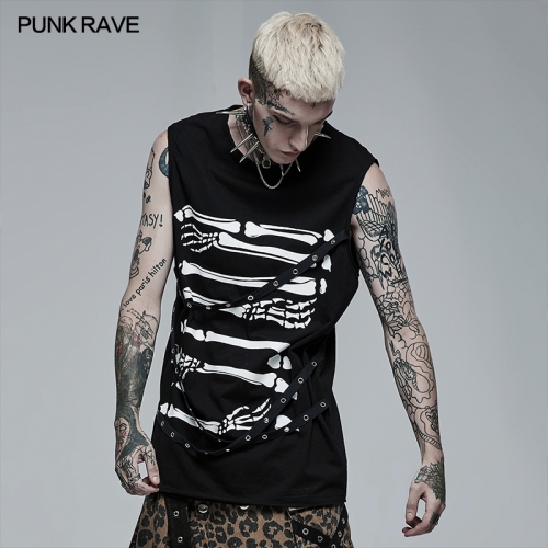Punk Daily Wear Printing Sleeveless T-shirt WT-715BXM