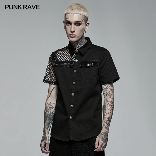 Punk asymmetric stitching shirt WY-1376CDM