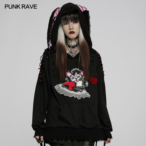 Cute Long Ear Loose Hoodies WLT-016TCF