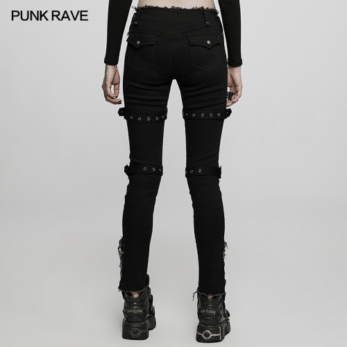 Punk Handsome Low Waist Tight Fit Pants WK-505NCF