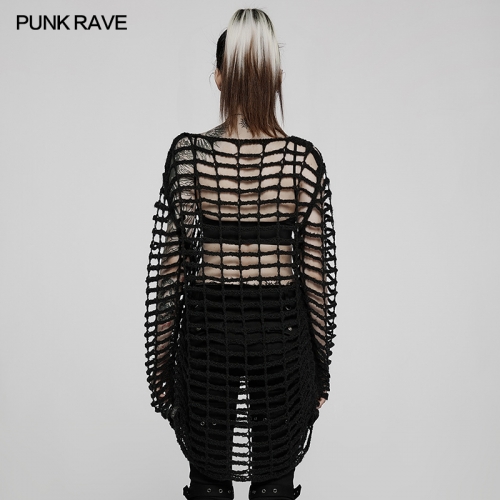 Gothic Large Mesh Loose Sweater WM-071TMF