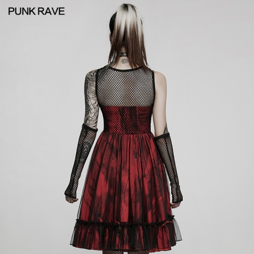 Punk Rave WLQ-099LQF Playful Small Bows Haziness Dark Lolita Cool Sexy Dress