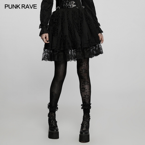 Lolita Ragged Texture Knitted Skirt WLQ-101BQF