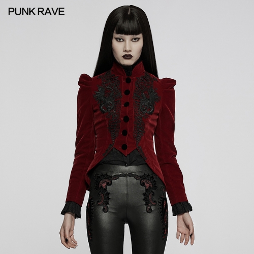 Punk Rave Cuff Slit Exquisite Gothic Lace Decoration Gothic Gorgeous Feast Jacket WY-1045LDF