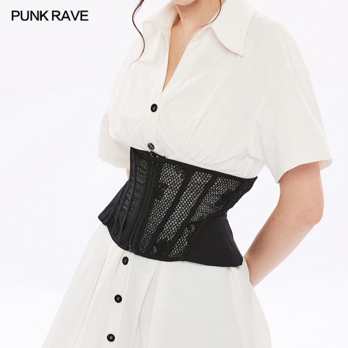 Palace Texture Silhouette Corset Mesh Breathable Waistbelt OPS-263YDF