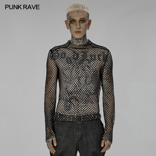 Punk Sexy Gauze Hollow Out T-Shirt WT-756TCM