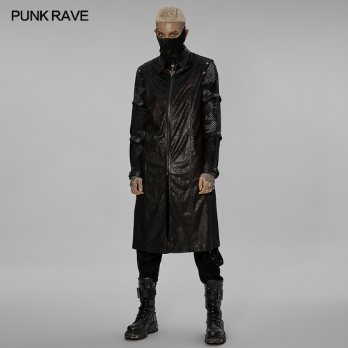 Men Autumn Winter New Style Punk Personalized Hollow Out Sleeveless Long Coat WY-1408XCM