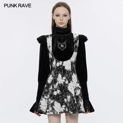 Ladies Elegant Cute Jacquard Dark Rose Dress  OPQ-1332BQF