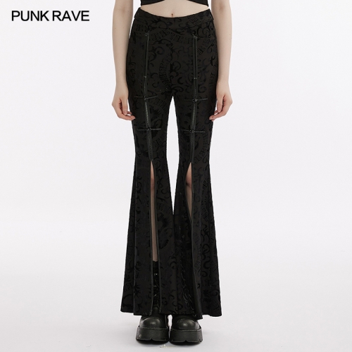 Chinese Style Spicy Girl Dragon Totem Flare Pants