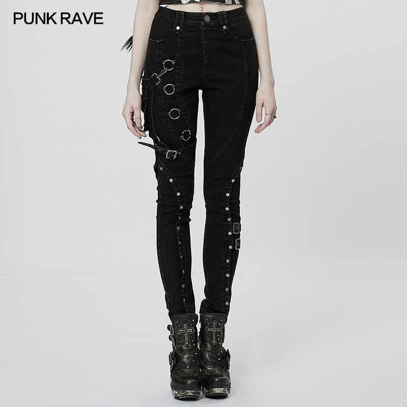 Stud Elastic Denim Pants main image 0