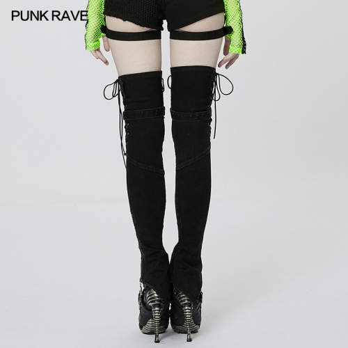 Punk Hot Girl Denim Long Stockings Leg Warmers Harajuku Style Leg Warmers WS-525JTF