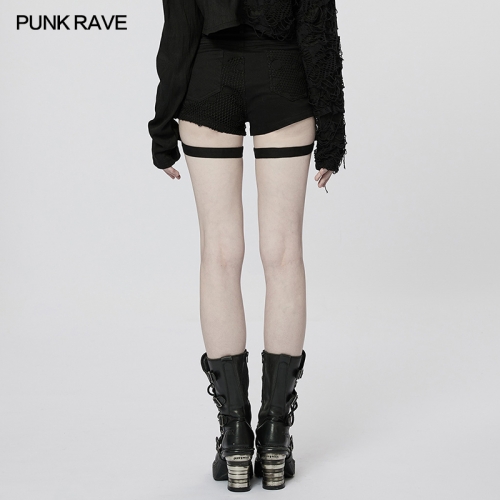 Punk Darkness Hot Girl Tight Shorts Summer Sexy Mesh Hollow-out Club Hot Pants WK-545XDF