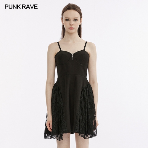 Sweet Style Sexy Slip Dress Splicing Gauze Party Dress OPQ-1349LQF