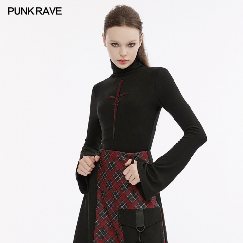 Gradient Thorn Sword Embroidery Long Sleeves T OPT-828TCF
