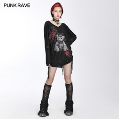 Punk Black Knit Striped Leg Warmers WS-554JTF