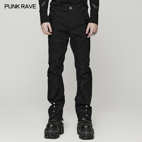 Punk Spider Mesh Men Slim Pants WK-553XCM