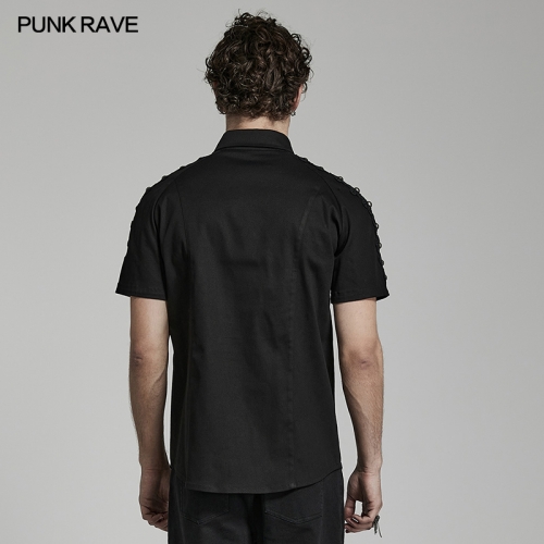 Men Casual Button Short Sleeve Shirt WY-1488CDM