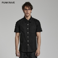 Men Casual Button Short Sleeve Shirt WY-1488CDM