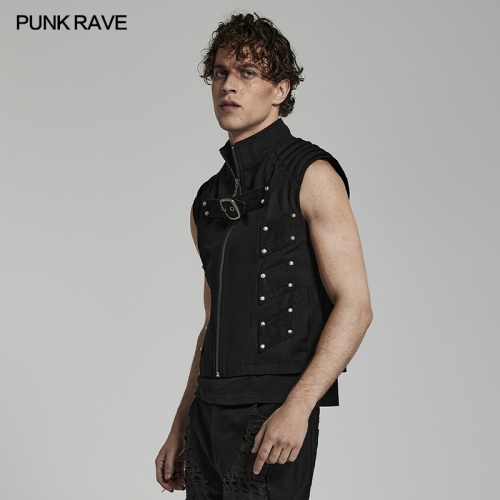 Punk Zipper Waistcoat WY-1473MJM