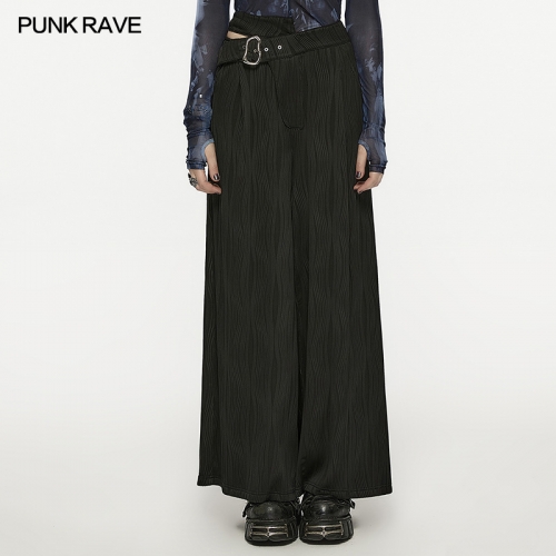 Asymmetric Waistband Wide Legs Pants OPK-516XCF