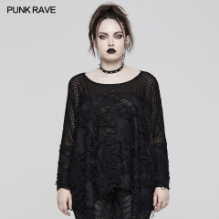 Ragged Mesh Long Sleeve T-Shirt DT-814TCF