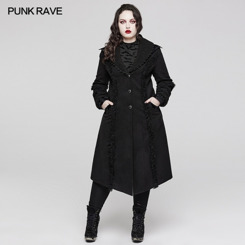 Punk Rave Goth Plush-Strips Coat DY-1528ECF