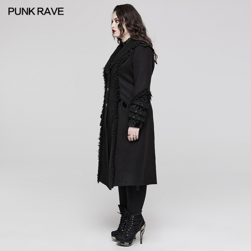 Punk Rave Goth Plush-Strips Coat DY-1528ECF