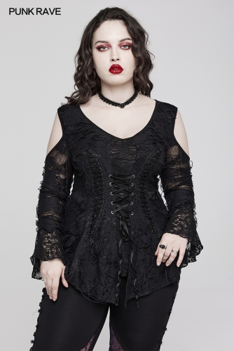 PUNK RAVE DS-571LHF Gothic Lolita Lace Necklace Jewelry Punk Accessories Vintage Victorian Black Adjustable Chain Lace Choker