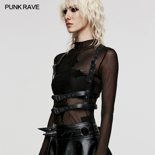 Punk Rave WS-565BDF Y-Shaped Design With Buckle To Adjust Height Front Buckle To Adjust Tightness Punk Y-Shaped Shoulder Harness