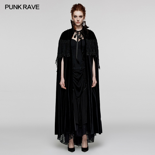 Punk Rave WY-1536DPF Bat Neck With Velvet Tie Rope For Simplicity And Grandeur Gothic Daily Cloak