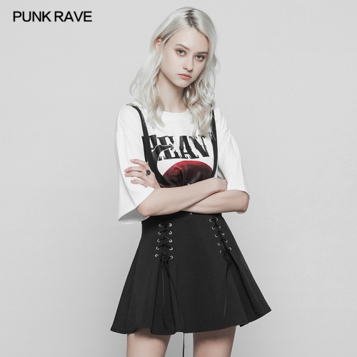 Punk Rave OPQ-383BQF Decorative Zipper Full Of Punk Feeling Corns Bandage Overalls Corn Bandage Overalls