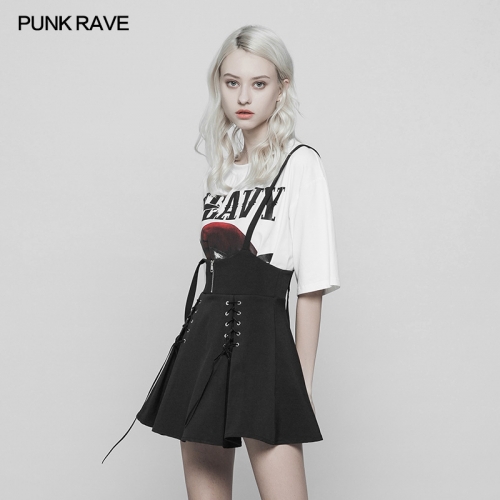 Punk Rave OPQ-383BQF Decorative Zipper Full Of Punk Feeling Corns Bandage Overalls Corn Bandage Overalls