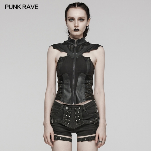 Punk Rave WY-1582MJF Creative Hollow-Carved Design Of Bat Wings Shape Punk Cool Vest