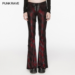 Punk Rave Sparkling Tree Texture Punk Daily Oversized Flared Pants Low Waist Tight Flared Pants Silhouette