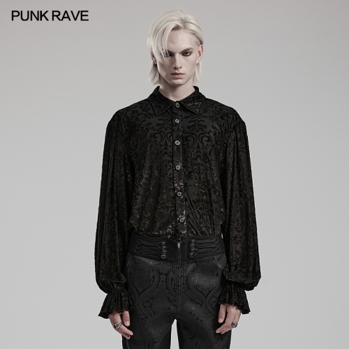Luxurious Golden Flocking Patterns Soft And Comfortable Flocked Fabric Goth Dark Gold Printed Shirt