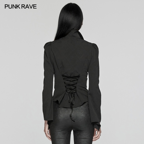 Punk Rave WY-1640CCF Slightly Sexy Lace Splicing Goth Double-Collar Shirt