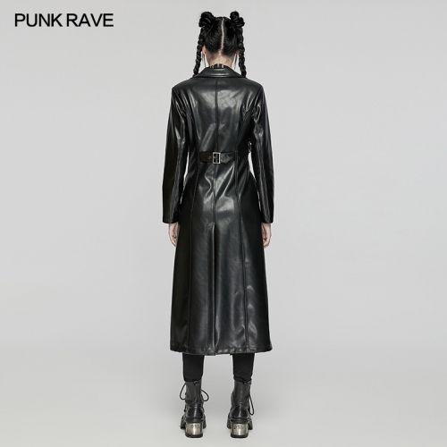 Layered Exaggerated Lapel Design Punk Visual Heavy-Procesed Leather Jacket