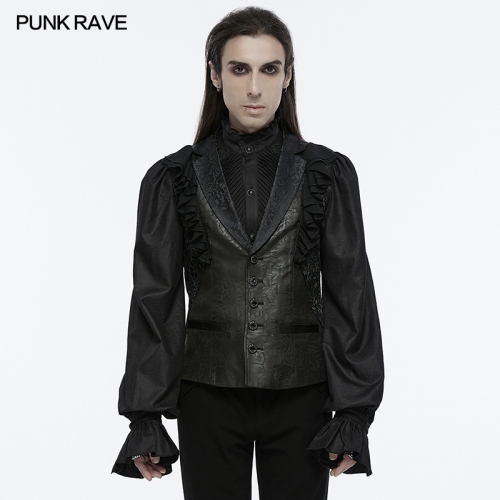 Adjustable Back Waist Loop Fake Two-Piece With A 3d Ruffles Goth Gorgeous Vest
