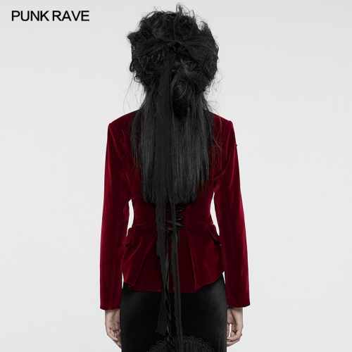 Drawstring Design Luxurious And Noble High-Quality Velvety Goth Exquisite Embroidered Coat