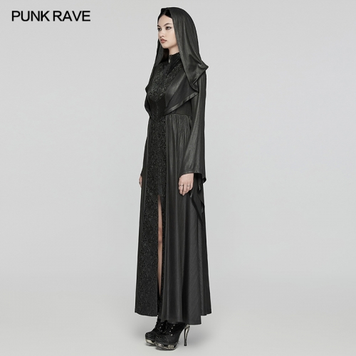 Adjustable Drawstring A Mysterious Witch Goth Hooded Witch Coat