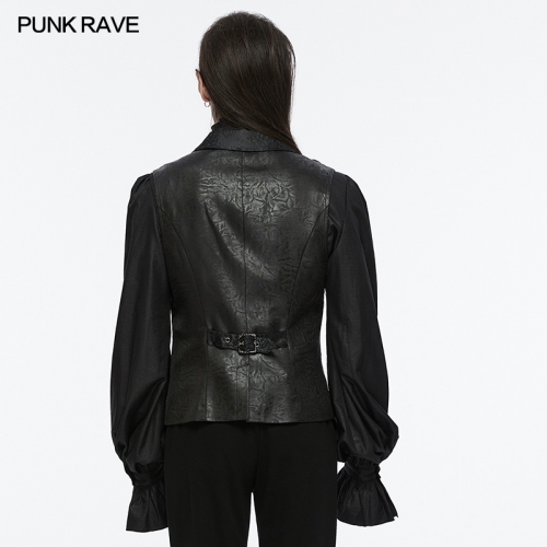 Adjustable Back Waist Loop Fake Two-Piece With A 3d Ruffles Goth Gorgeous Vest