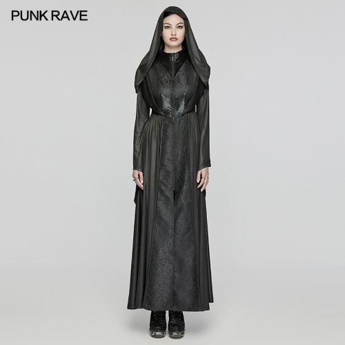 Adjustable Drawstring A Mysterious Witch Goth Hooded Witch Coat