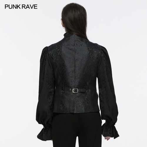 Adjustable Elasticity Of The Back Waist Loop Goth Gorgeous Texture Vest
