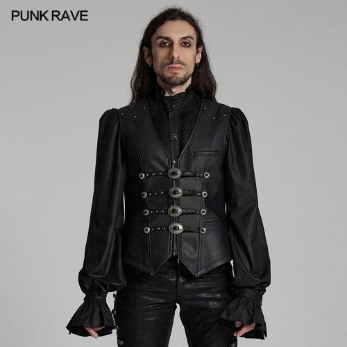 Punk Rave WY-1693MJM Luxurious Gothic Charm Retro Carved Rivet Loops Goth Gorgeous Vest